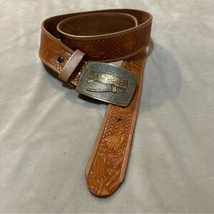 Vintage Handcrafted Leather Belt w/ Buckle